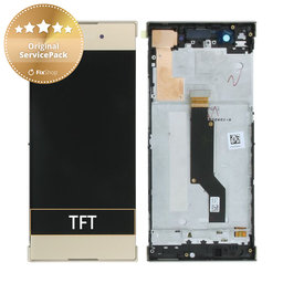 Sony Xperia XA1 G3121 - Ecran LCD + Sticlă Tactilă + Ramă (Gold) - 78PA9100040, 78PA9100120, 78PA9100080 Genuine Service Pack