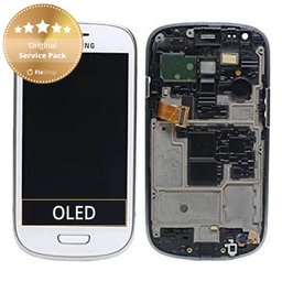 Samsung Galaxy S3 Mini i8190 - Ecran LCD + Sticlă Tactilă + Ramă (White) - GH97-14204A Genuine Service Pack