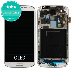 Samsung Galaxy S4 i9505 - Ecran LCD + Sticlă Tactilă + Ramă (White Frost) OLED