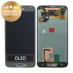 Samsung Galaxy S5 G900F - Ecran LCD + Sticlă Tactilă (Copper Gold) - GH97-15959D, GH97-15734D Genuine Service Pack