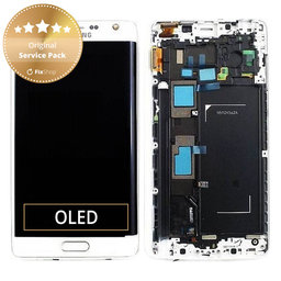 Samsung Galaxy Note Edge N915FY - Ecran LCD + Sticlă Tactilă + Ramă (White) - GH97-16636B Genuine Service Pack