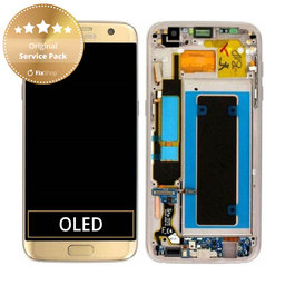 Samsung Galaxy S7 Edge G935F - Ecran LCD + Sticlă Tactilă + Ramă (Gold) - GH97-18533C, GH97-18594C, GH97-18767C Genuine Service Pack