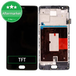 OnePlus 3, 3T - Ecran LCD + Sticlă Tactilă + Ramă (Black) TFT