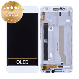 Asus Zenfone 3 Max ZC520TL - Ecran LCD + Sticlă Tactilă + Ramă (Glacier Silver) - 90AX0087-R20010, 90AX0084-R20010 Genuine Service Pack