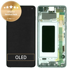 Samsung Galaxy S10 G973F - Ecran LCD + Sticlă Tactilă + Ramă (Prism Green) - GH82-18850E, GH82-18835E Genuine Service Pack