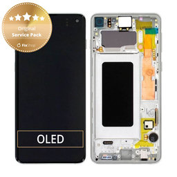 Samsung Galaxy S10 G973F - Ecran LCD + Sticlă Tactilă + Ramă (Prism White) - GH82-18850B, GH82-18835B Genuine Service Pack