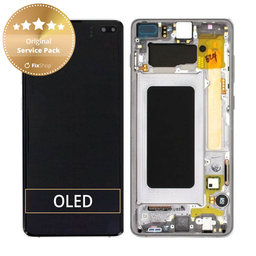 Samsung Galaxy S10 Plus G975F - Ecran LCD + Sticlă Tactilă + Ramă (Prism Black) - GH82-18849A, GH82-18857A, GH82-18834A Genuine Service Pack