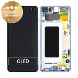 Samsung Galaxy S10 Plus G975F - Ecran LCD + Sticlă Tactilă + Ramă (Prism Blue) - GH82-18849C, GH82-18834C Genuine Service Pack