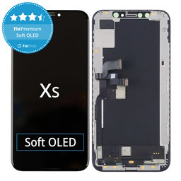 Apple iPhone XS - Ecran LCD + Sticlă Tactilă + Ramă Soft OLED FixPremium