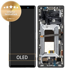 Sony Xperia 5 - Ecran LCD + Sticlă Tactilă + Ramă (Black) - 1319-9383 Genuine Service Pack