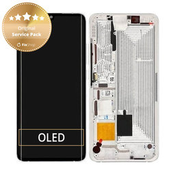 Xiaomi Mi Note 10, Mi Note 10 Pro - Ecran LCD + Sticlă Tactilă + Ramă (Glacier White) - 56000200F400 Genuine Service Pack