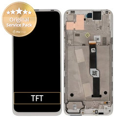 Motorola One Fusion Plus - Ecran LCD + Sticlă Tactilă + Ramă (Moonlight White) - 5D68C16858 Genuine Service Pack