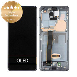 Samsung Galaxy S20 Ultra G988F - Ecran LCD + Sticlă Tactilă + Ramă (Cloud White) - GH82-22271C, GH82-22327C Genuine Service Pack