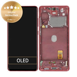 Samsung Galaxy S20 FE 5G G781B - Ecran LCD + Sticlă Tactilă + Ramă (Cloud Red) - GH82-24214E, GH82-24215E, GH82-29056E Genuine Service Pack