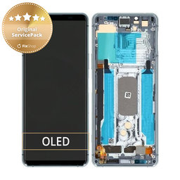 Sony Xperia 5 II - Ecran LCD + Sticlă Tactilă + Ramă (Grey) - A5024933A Genuine Service Pack