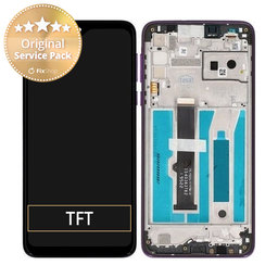 Motorola One Macro - Ecran LCD + Sticlă tactilă + Ramă (Ultra Violet) - 5D68C15387 Genuine Service Pack