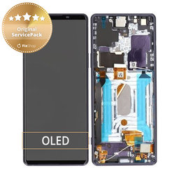 Sony Xperia 1 III - Ecran LCD + Sticlă Tactilă + Ramă (Purple) - A5032175A Genuine Service Pack