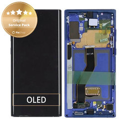 Samsung Galaxy Note 10 Plus N975F - Ecran LCD + Sticlă Tactilă + Ramă (Aurora Blue) - GH82-20838D, GH82-20900D Genuine Service Pack