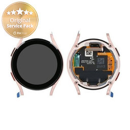 Samsung Galaxy Watch 4 40mm R865 - Ecran LCD + Sticlă Tactilă + Ramă (Pink Gold) - GH97-26411D Genuine Service Pack