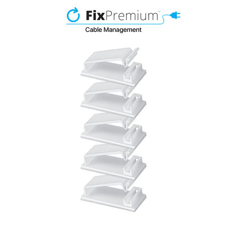 FixPremium - Organizator de cabluri - Cleme pentru cabluri - Set de 3, transparent