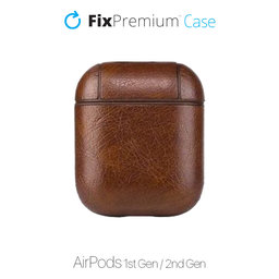 FixPremium - Caz din Piele Artificiala pentru AirPods 1 & 2, maro