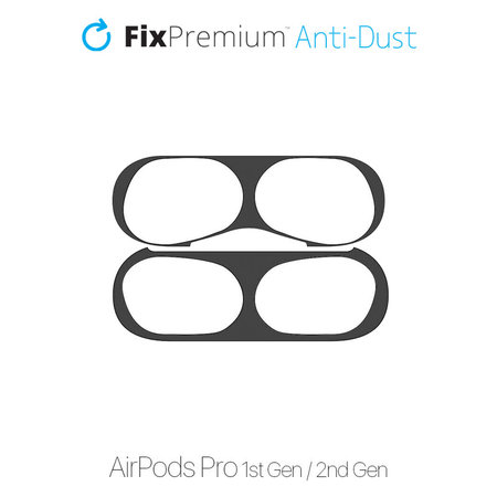 FixPremium - Autocolant pentru praf pentru AirPods Pro, negru