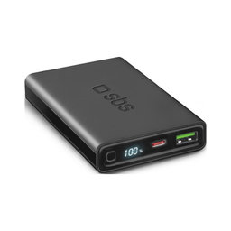 SBS - PowerBank cu LCD 10 000 mAh, USB, USB-C PowerDelivery 20W, negru