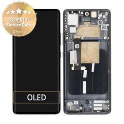 Motorola Edge 30 Fusion XT2243 - Ecran LCD + Sticlă Tactilă + Ramă (Cosmic Grey) - 5D68C21527 Genuine Service Pack