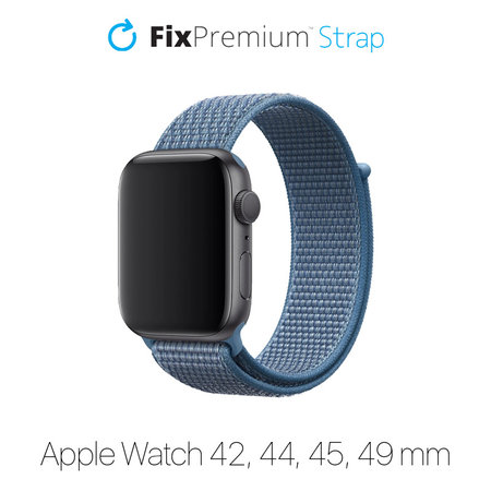 FixPremium - Nylon Curea pentru Apple Watch (42, 44, 45 & 49mm), albastru