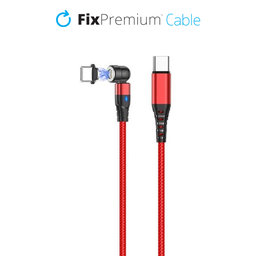 FixPremium - USB-C / USB-C Cablu Magnetic (1m), roșu