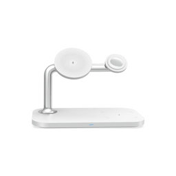 FixPremium - MagSafe Stand 3v1 pentru iPhone, Apple Watch & AirPods, alb