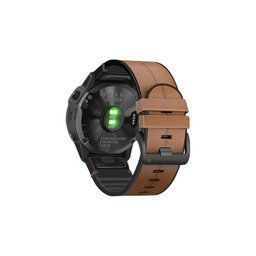 FixPremium - Piele Curea pentru Garmin (QuickFit 26mm), maro deschis