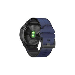 FixPremium - Piele Curea pentru Garmin (QuickFit 22mm), albastru