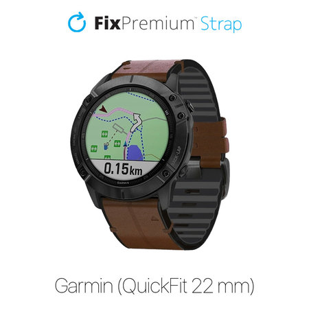 FixPremium - Piele Curea pentru Garmin (QuickFit 22mm), maro