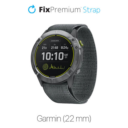 FixPremium - Nylon Curea pentru Garmin (22mm), gri