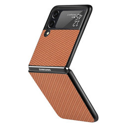 FixPremium - Caz Carbon pentru Samsung Galaxy Z Flip 3, maro