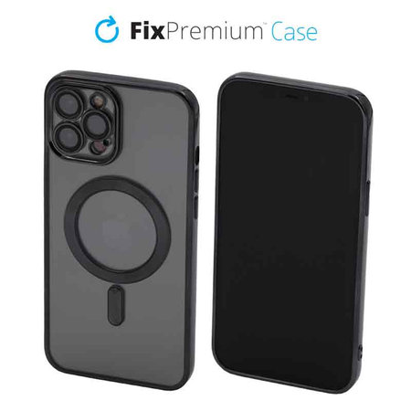 FixPremium - Caz Crystal cu MagSafe pentru iPhone 12 Pro Max, negru