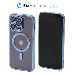 FixPremium - Caz Crystal cu MagSafe pentru iPhone 13 Pro Max, albastru