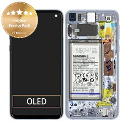 Samsung Galaxy S10e G970F - Ecran LCD + Sticlă Tactilă + Ramă + Baterie (Prism Blue) - GH82-18843C, GH82-18843A Genuine Service Pack