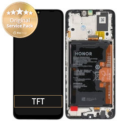 Honor X7a RKY-LX1 RKY-LX2 - Ecran LCD + Sticlă tactilă + Ramă (Midnight Black) - 0235AENA Genuine Service Pack