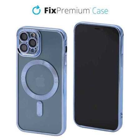 FixPremium - Caz Crystal cu MagSafe pentru iPhone 12 Pro, albastru