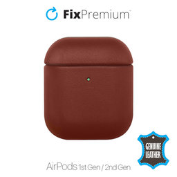 FixPremium - Piele Caz pentru AirPods 1 & 2, maro