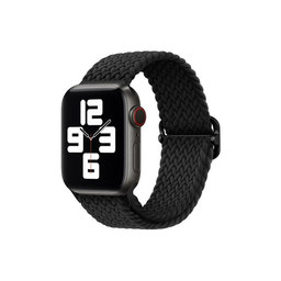 FixPremium - Curea Solo Loop pentru Apple Watch (42, 44, 45 & 49mm), negru