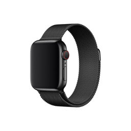 FixPremium - Curea Milanese Loop pentru Apple Watch (42, 44, 45 & 49mm), negru