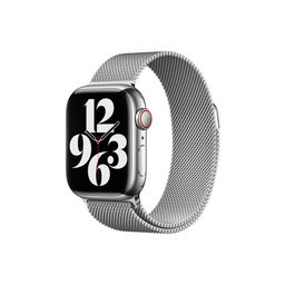 FixPremium - Curea Milanese Loop pentru Apple Watch (42, 44, 45 & 49mm), argint