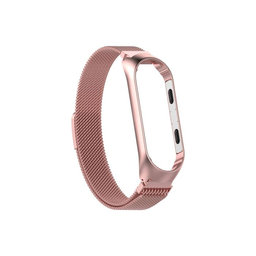 FixPremium - Curea Milanese Loop pentru Xiaomi Mi Band (5/6/7/7 NFC), rose gold