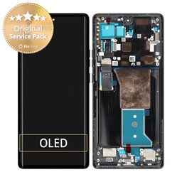 Motorola Edge 40 Pro - Ecran LCD + Sticla Tactilă + Ramă (Interstellar Black) - 5D68C21986 Genuine Service Pack