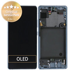 Samsung Galaxy A71 5G A716B - Ecran LCD + Sticlă Tactilă + Ramă (Prism Cube Blue) - GH82-22804C Genuine Service Pack