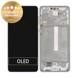 Samsung Galaxy A73 5G A736B - Ecran LCD + Sticlă Tactilă + Ramă (Awesome White) - GH82-28686B, GH82-28884B Genuine Service Pack