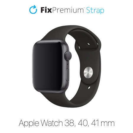 FixPremium - Silicon Curea pentru Apple Watch (38, 40 & 41mm), negru